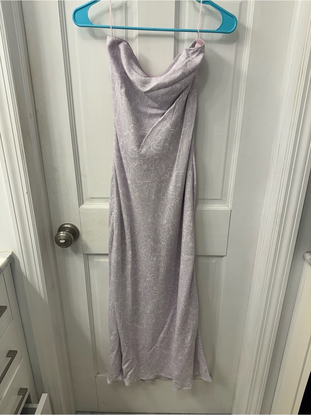 Elegant Lavender Slip Dress Strapless